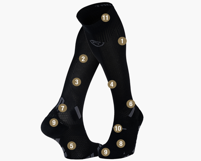 Chaussettes compression Trail Ultra Noir